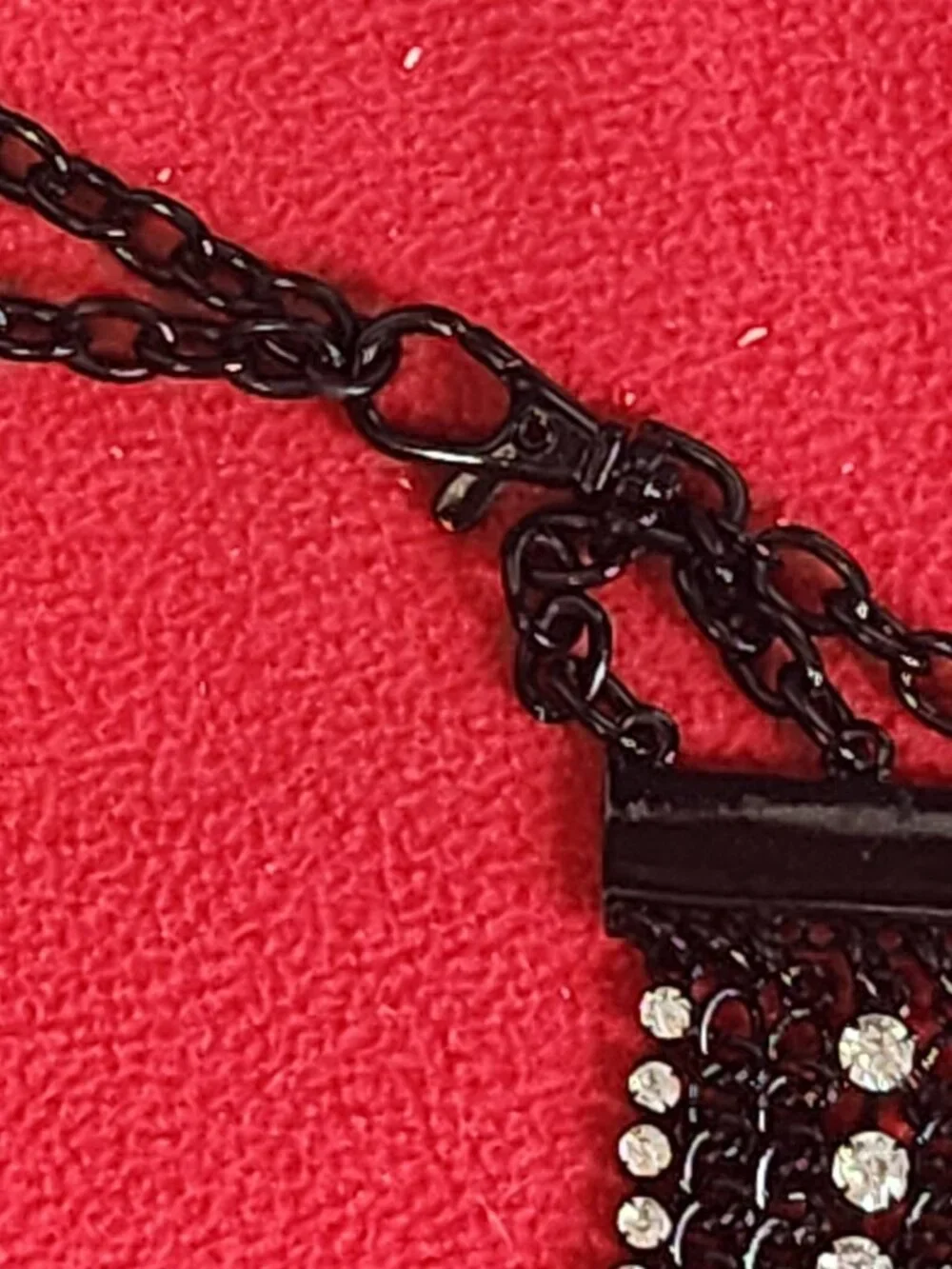 Chico's Vintage Black Metal and Rhinestone Adjustable 50.5